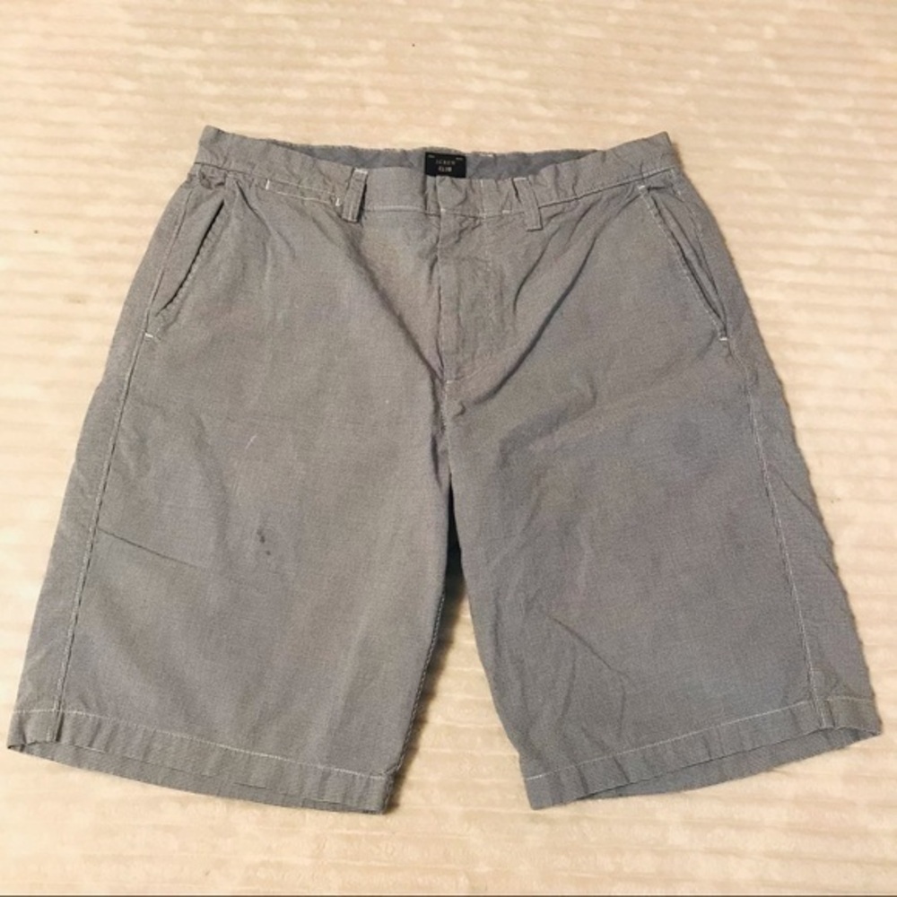 J Crew Club Navy White Houndstooth Chino Shorts